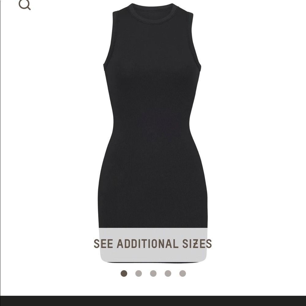 SKIMS Black Ribbed Sleeveless Bodycon Dress